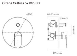 Oltens Gulfoss vaňová/sprchová batéria podomietková chrómová 34102100