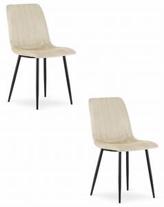 Set 2 kresiel LAVA - béžový zamat / čierne nohy