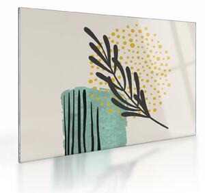 Sklenený obraz - Abstraktné listy N⁰3 (70x50 cm)