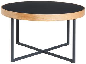 KONFERENČNÝ STOLÍK, prírodná farba, čierna, drevo, kov, kompozitné drevo, 80/46,5 cm - Stolíky do obývačky