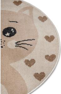Béžový detský koberec ø 100 cm Cat – Hanse Home