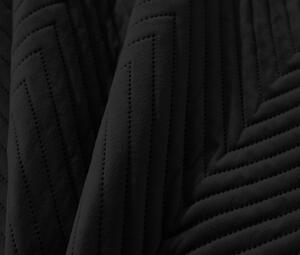 Čierny zamatový prehoz na posteľ so vzorom ARROW VELVET Rozmer: 200 x 220 cm