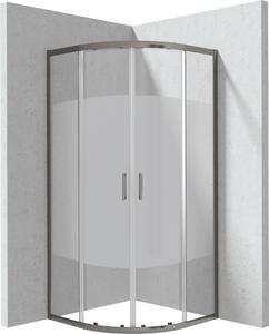 Deante Štvrťkruhový sprchový kút Funkia Evo 80x80 cm, vzor pás - KYP DE88P, titán - bez vaničky