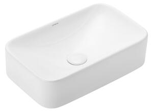 UPTrend Obdĺžnikové keramické umývadlo na dosku MIDEA BASIC TR4120A, biela lesk
