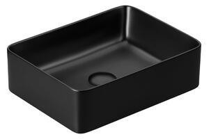 UPTrend Obdĺžnikové keramické umývadlo na dosku ROMA MATT BLACK TR41313‑U18, čierna mat