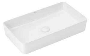 UPTrend Obdĺžnikové keramické umývadlo na dosku ATHENA MATT WHITE TR41206‑U20, biela mat
