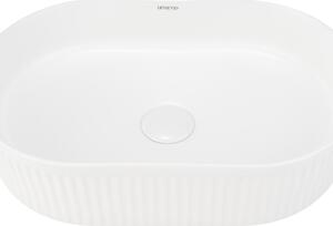 UPTrend Oválne keramické umývadlo na dosku OAZA BLOOM TR41422, biela lesk