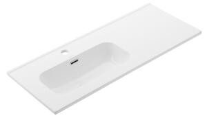 UPTrend Obdĺžnikové keramické umývadlo do nábytku/zápustné do dosky CHARO 90L TR411-900L, biela lesk