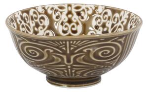 Ružová porcelánová miska s kvetmi vo vnútri Arés - Ø12*5,5 cm / 300ml - Chic Antique