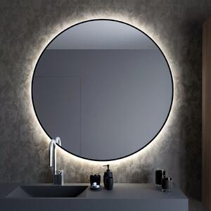 Smartwoods Bright zrkadlo 50x50 cm okrúhly s osvetlením čierna 5903003188681