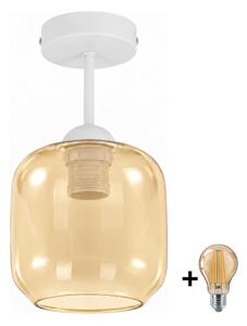 BRILAGI - LED Prisadený luster R GLASS 1xE27/60W/230V pr. 14cm biela/dymovo-béžová