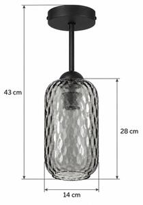 BRILAGI - LED Prisadený luster R GLASS 1xE27/60W/230V pr. 14 cm čierna/dymovo sivá