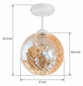 BRILAGI - LED Prisadený luster R GLASS 1xE27/60W/230V pr. 17cm biela/dymová béžová