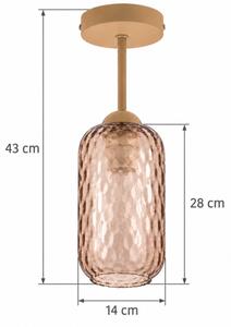 BRILAGI - LED Prisadený luster R GLASS 1xE27/60W/230V pr. 14 cm béžová/dymová hnedá