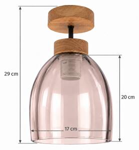 BRILAGI - LED Prisadený luster R GLASS 1xE27/60W/230V pr. 17cm dub/dymovo béžová
