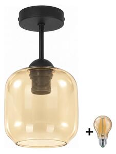 BRILAGI - LED Prisadený luster R GLASS 1xE27/60W/230V pr. 14cm čierna/dymová béžová