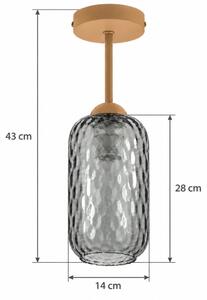 BRILAGI - LED Prisadený luster R GLASS 1xE27/60W/230V priemer 14 cm béžová/dymová sivá