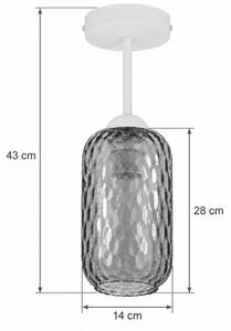 BRILAGI - LED Prisadený luster R GLASS 1xE27/60W/230V pr. 14 cm biela/dymovošedá
