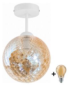 BRILAGI - LED Prisadený luster R GLASS 1xE27/60W/230V pr. 17cm biela/dymová béžová
