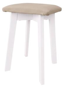 Taburet LUBE 36x36 cm biela/béžová