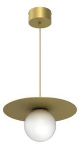 Závesný luster FLAT na lanku 1xE27/15W/230V, zlatý