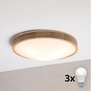 Brilagi - LED stropné svietidlo CARVALHO MODERN SLIM 3xE27/60W/230V, priemer 47,5 cm, dub
