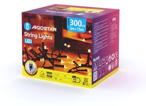 Aigostar - LED Vonkajšia vianočná reťaz 300xLED/8 funkcií 18m IP44 teplá biela