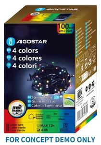 Aigostar - solárna LED vianočná reťaz 200xLED/8 funkcií 22m IP65 viacfarebná 800 mAh