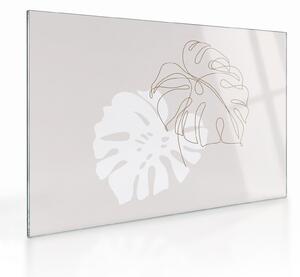 Sklenený obraz - Line art monstera N⁰2 (70x50 cm)