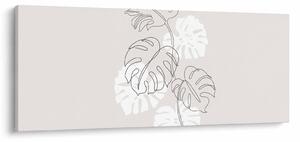 Obraz - Line art monstera N⁰3 (120x50 cm)