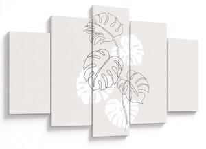 Obraz - Line art monstera N⁰3 (150x105 cm)