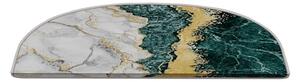 Nášľapy na schody v súprave 16 ks v petrolejovo-krémovej farbe 20x65 cm Golden Marble – Vitaus