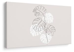 Obraz - Line art monstera N⁰3 (90x60 cm)