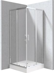 Deante Štvorcový sprchovací kút Funkia Evo 80x80 cm - KYCZ0088P, chróm + sprchová vanička biela