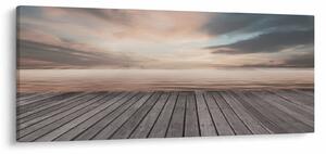 Obraz - Mólo pri západe slnka (120x50 cm)