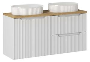 Comad Kúpeľňová skrinka s doskovými umývadlami set Nova White 120 biela/dub coast evoke