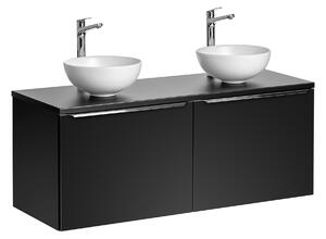 Comad Kúpeľňová skrinka s doskovými umývadlami set Santa Fe Black 120 čierna mat