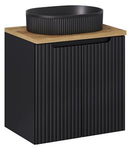 Comad Kúpeľňová skrinka s doskovým umývadlom Nova Black 60 čierna/dub coast evoke
