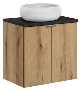 Comad Kúpeľňová skrinka s doskovým umývadlom set Nova Oak 60 dub coast evoke/čierna