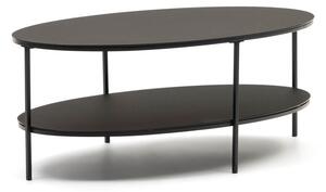 Čierny konferenčný stolík so sklenenou doskou 65x110 cm Fideia – Kave Home