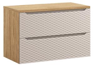 Comad Kúpeľňová skrinka pod doskové umývadlo Ocean Beige 90 béžová/dub olejovaný