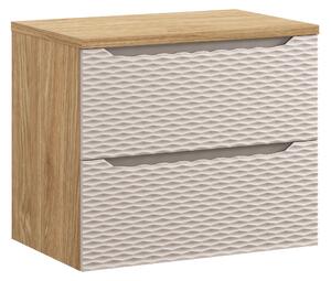 Comad Kúpeľňová skrinka pod doskové umývadlo Ocean Beige 70 béžová/dub olejovaný