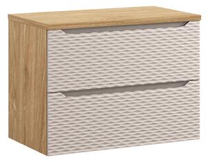 Comad Kúpeľňová skrinka pod doskové umývadlo Ocean Beige 80 béžová/dub olejovaný