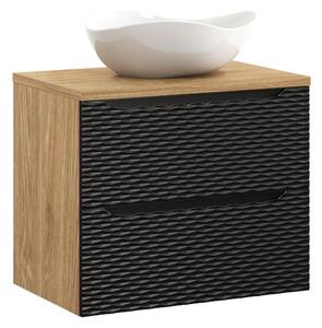 Comad Kúpeľňová skrinka s doskovým umývadlom set Ocean Beige 70 čierna/dub olejovaný