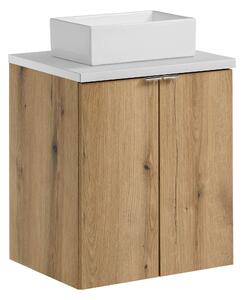 Comad Kúpeľňová skrinka s doskovým umývadlom set Nova Oak 50 dub coast evoke/biela