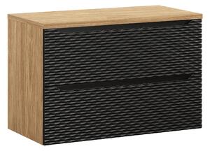 Comad Kúpeľňová skrinka pod doskové umývadlo Ocean Beige 90 čierna/dub olejovaný