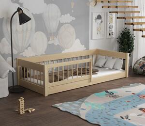 MAXMAX Detská Montessori posteľ z masívu borovice LITTLE LUNARI - 200x90 cm - PRÍRODNÁ BOROVICA