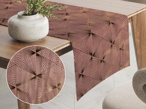 Biante Zamatový behúň na stôl Isabela IBL-009 Rose Gold trojuholníky na staroružovom 20x140 cm