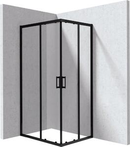Deante Obdĺžnikový sprchovací kút Funkia Evo 100x80 cm - KYC N018P, čierna matná - bez vaničky
