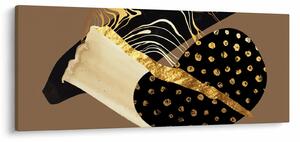 Obraz - Abstrakcia golden brown N⁰1 (120x50 cm)